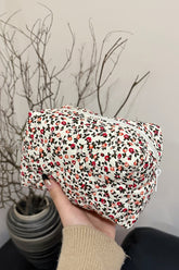 Floral Quilted Clutch with Plaid Lining OutfitFlow